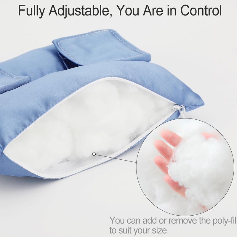 HapiPoppy Port Pillows Chemo Port Pillow for Seatbelt Pacemaker Chest Protector Chemo Patients Cancer Open-Heart Incision Recovery Post Surgery Support Cushion Gifts, Silky Satin Haze Blue - Image 5